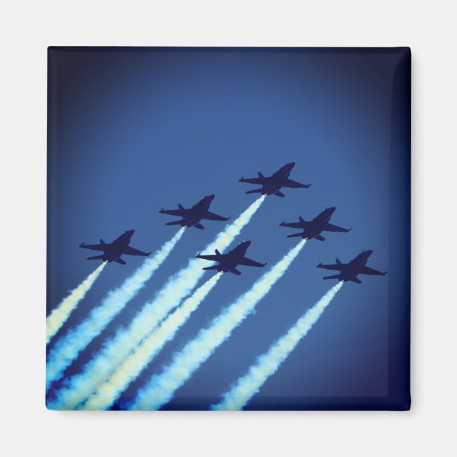 Jet Aeroplanes Flying in Formation Blue Angels Magnet (Front)