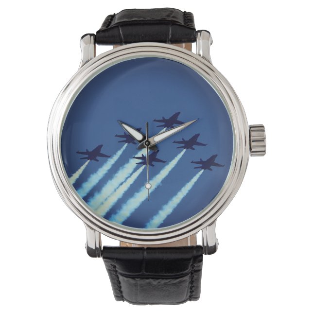 Jet Aeroplanes Flying in Formation Blue Angels Watch (Front)