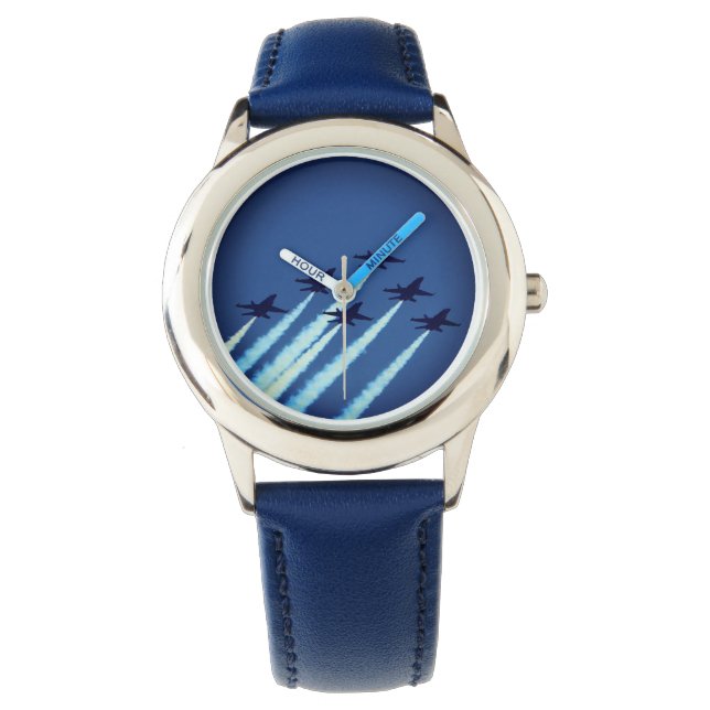 Jet Aeroplanes Flying in Formation Blue Angels Watch (Front)