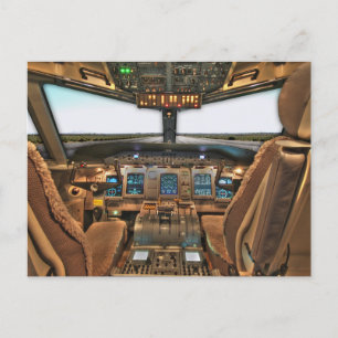 Jet Aircraft cockpit Postcard