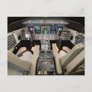 Jet Aircraft cockpit Postcard