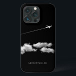 ©Jet Airplane Over the Clouds Personalized Pilot iPhone 13 Pro Case<br><div class="desc">To change the text,  use the personalize option. For more extensive text changes such as changes to the font,  font color,  or text layout,  choose the customize option. Original Design | Copyright 2016-Present | ©riverme* | All Rights Reserved</div>