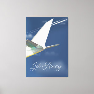 Jet Away travel poster. Canvas Print