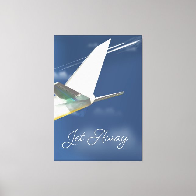 Jet Away travel poster. Canvas Print (Front)