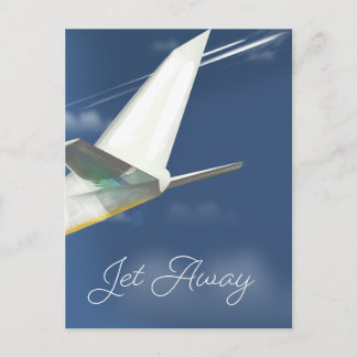 Jet Away travel poster. Postcard