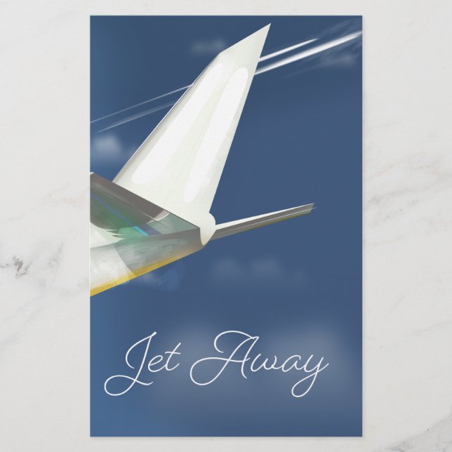 Jet Away travel poster. Stationery (Front)