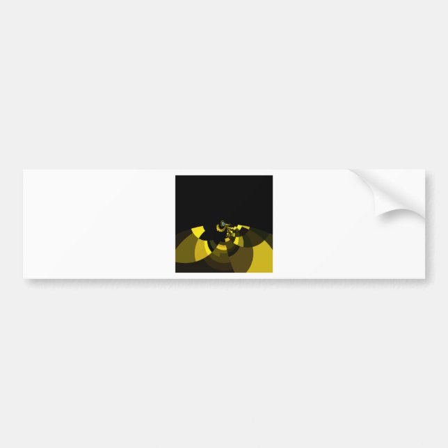Jet Black and Gold Vector Art Print Graphic Design Bumper Sticker (Front)