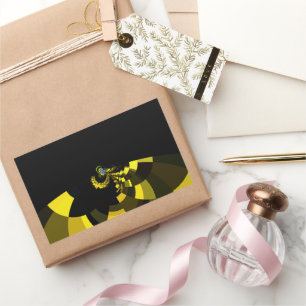 Jet Black and Gold Vector Art Print Graphic Design Rectangular Sticker