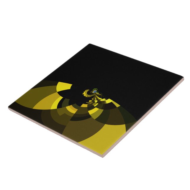 Jet Black and Gold Vector Art Print Graphic Design Tile (Side)
