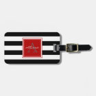 Jet Black Monogrammed Awning Stripe