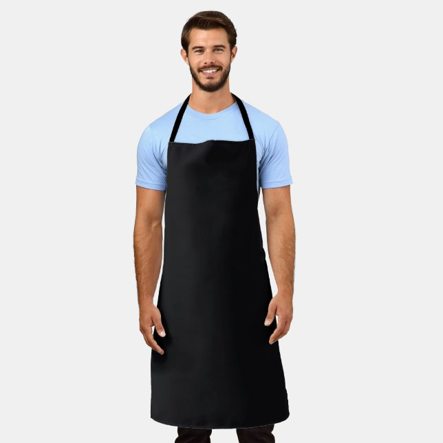 Jet Black Solid Colour Apron (Worn)