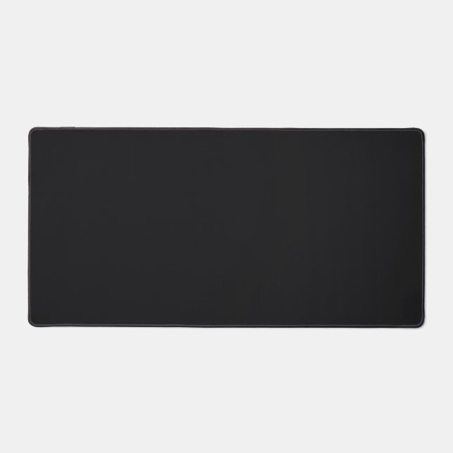 Jet Black Solid Colour Desk Mat (Front)