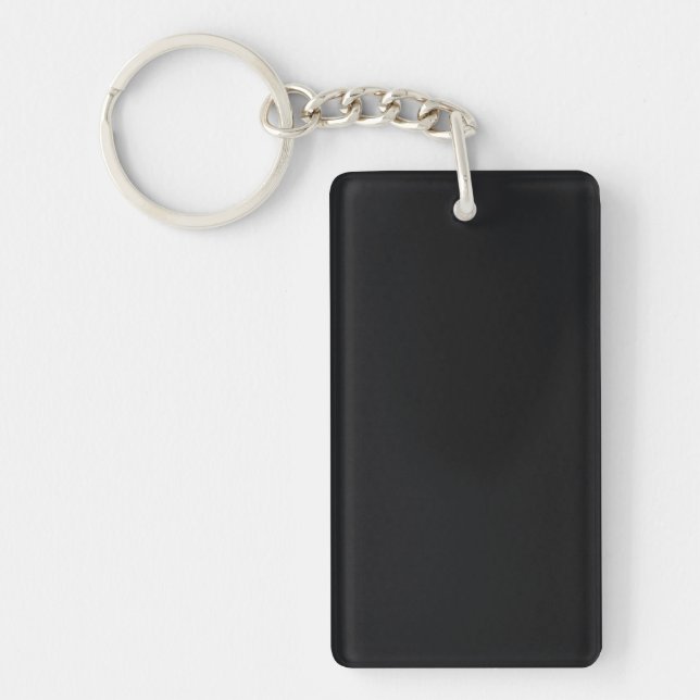 Jet Black Solid Colour Key Ring (Front)