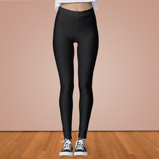 Jet Black Solid Colour Leggings (Creator Uploaded)