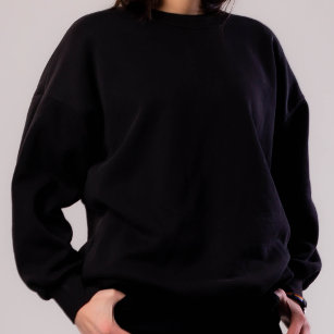 Jet Black Solid Colour Simple Minimalist Sweatshirt