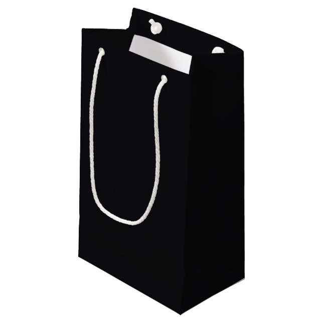 Jet Black Solid Colour Small Gift Bag (Front Angled)
