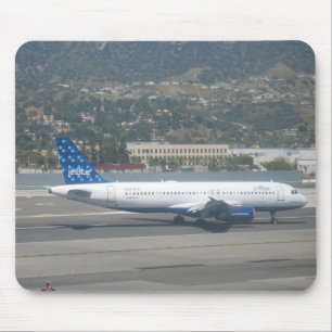 Jet Blue on RWY 8 at KBUR Mouse Mat