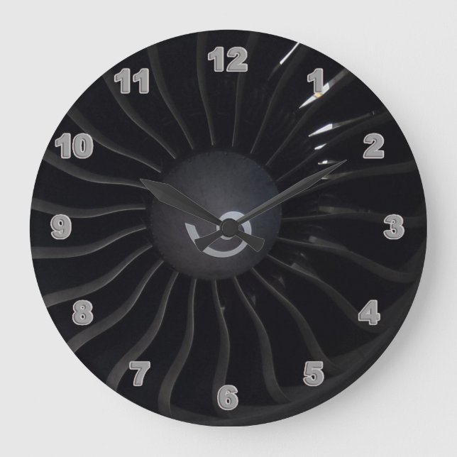 Jet Engine Acrylic Wall Clock (Front)