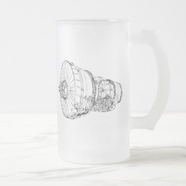 Jet engine frosted glass beer mug (Right)