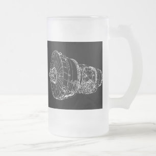 Jet engine frosted glass beer mug