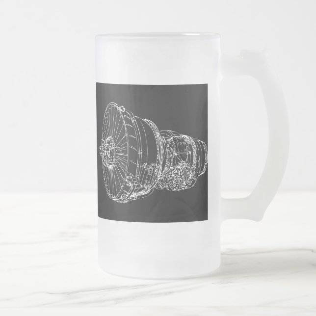 Jet engine frosted glass beer mug (Right)
