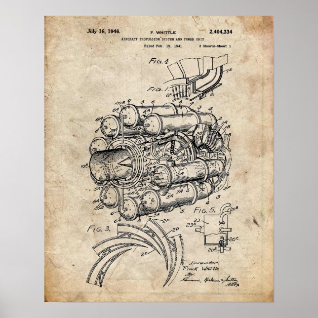 Jet Engine Patent Poster (Front)