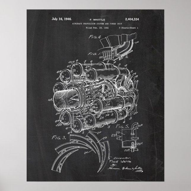 Jet Engine Patent Poster (Front)