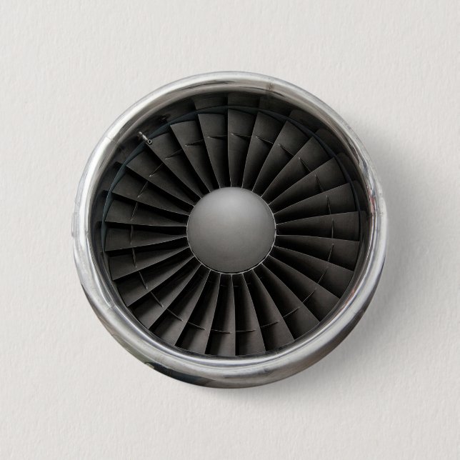 Jet Engine Turbine Fan 6 Cm Round Badge (Front)