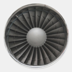 Jet Engine Turbine Fan Classic Round Sticker