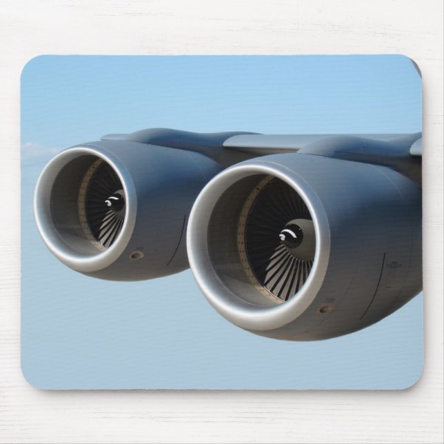 Jet Engines in Blue Sky Mousepad (Front)