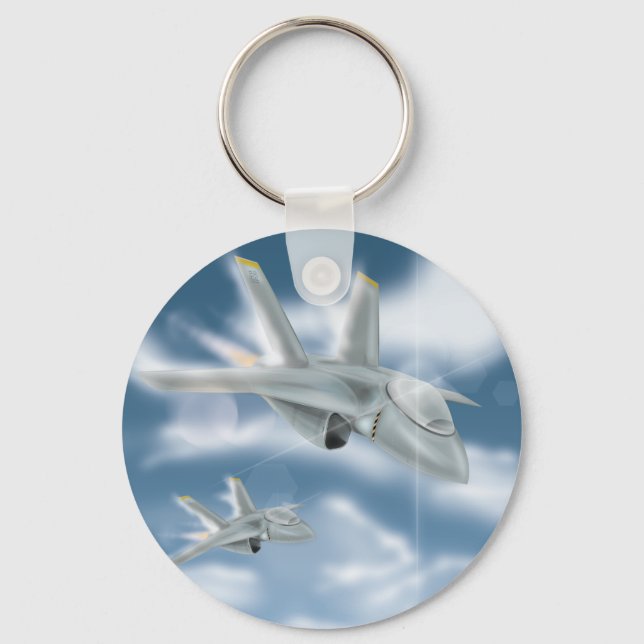 Jet Fighter Aircraft Key Ring (Front)