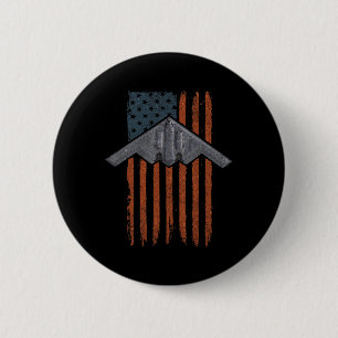 Jet Fighter And B-2 Spirit Bomber Patriotic Art 4t 6 Cm Round Badge