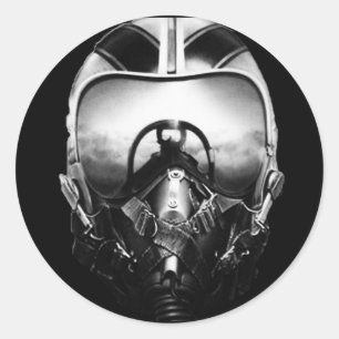 Jet Fighter Aviator Classic Round Sticker