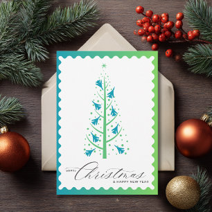 Jet Fighter Christmas Tree Family Photo Aviation Holiday Card