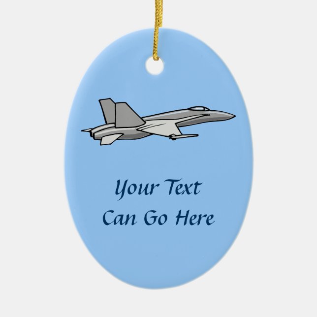 Jet Fighter F18 Hornet Aeroplane Plane Pilot Desig Ceramic Tree Decoration (Front)