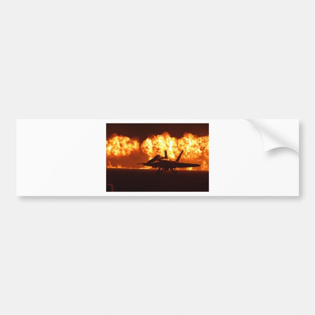 Jet Fighter Flames Bumper Sticker (Front)