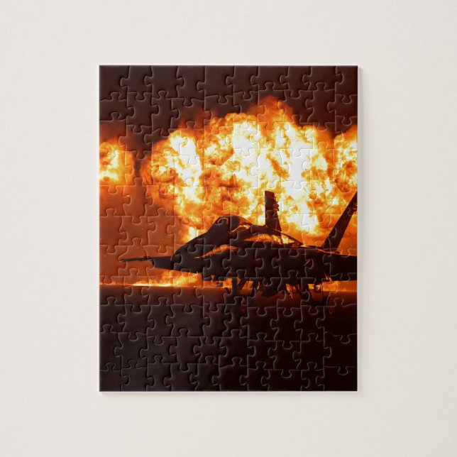Jet Fighter Flames Jigsaw Puzzle (Vertical)