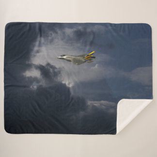 JET FIGHTER in the CLOUDS Sherpa Blanket