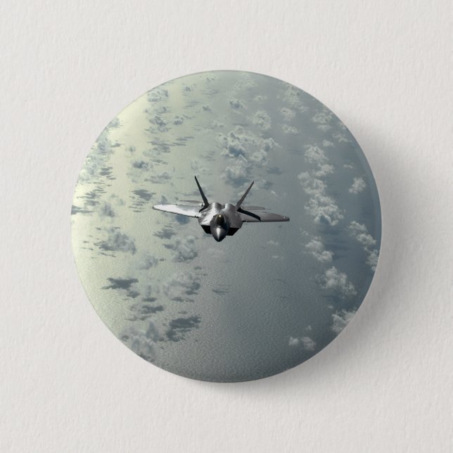 Jet Fighter Over Seas 6 Cm Round Badge (Front)