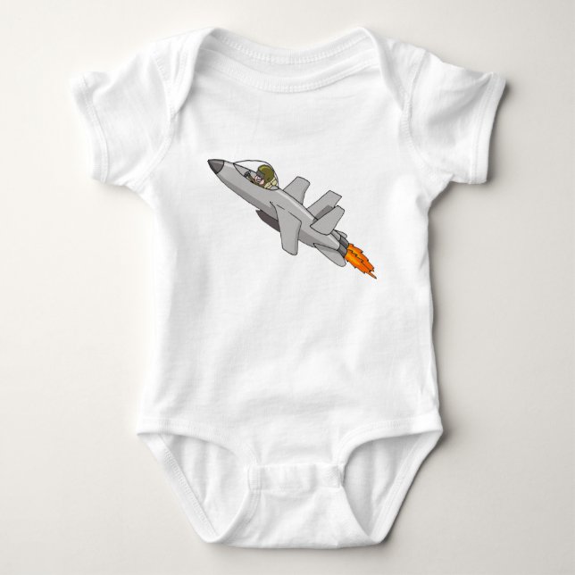 Jet Fighter Pilot Baby Bodysuit (Front)