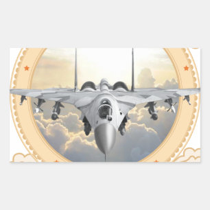 Jet Fighter Rectangular Sticker