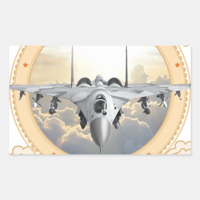 Jet Fighter Rectangular Sticker (Front)