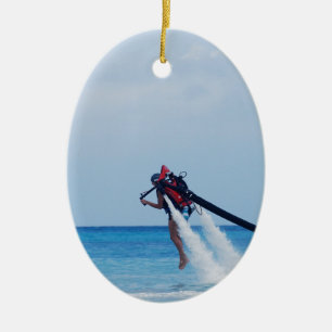 Jet Pack Blasting Off Ceramic Tree Decoration