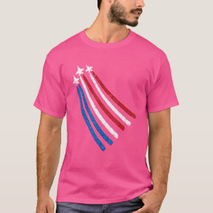 Jet Plane 4th Of July Vintage Patriotic Pilot Avia T-Shirt
