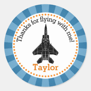 Jet Plane Favour Sticker (Boys Birthday Party)