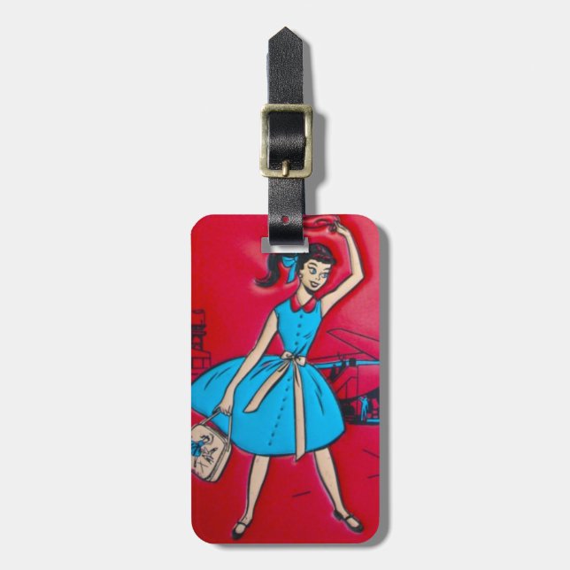 Jet Set Girl Luggage Tag (Front Vertical)