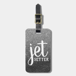 Jet Setter Traveller Silver Glitter Travel Queen Luggage Tag