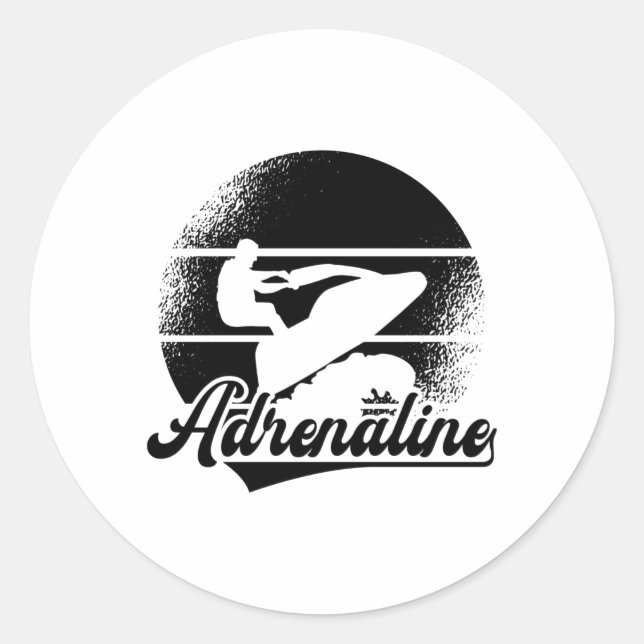 Jet Ski Adrenaline Water Sports Jetski Jet Skiing Classic Round Sticker (Front)