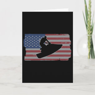 Jet Ski American Usa Flag Jetski _1 Card