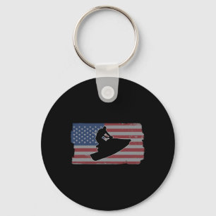 Jet Ski American Usa Flag Jetski _1 Key Ring